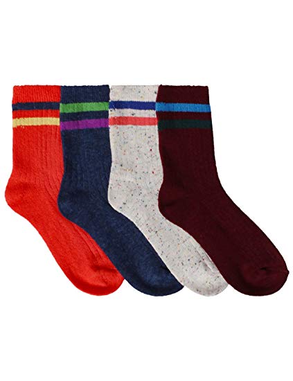 OSABASA Womens Wool Crew Socks 2 to 6 Pairs With Various Printing