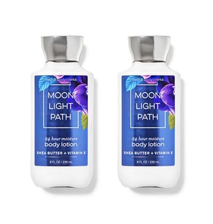 Bath & Body Works Bath and Body Works Moonlight Path Super Smooth Lotion Sets Gift For Women 8 Oz -2 Pack (Moonlight Path) blue 16 Fl Oz