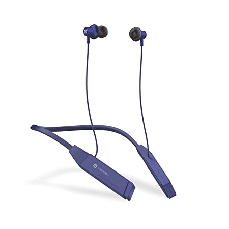 Portronics Harmonics Z2 Wireless Bluetooth 5.2 Headset with Mic, ENC Noise Cancelling, Upto 30Hrs Playtime, Fast Charging Type C Neckband, Voice Assistant, & in-line Controls (Blue)