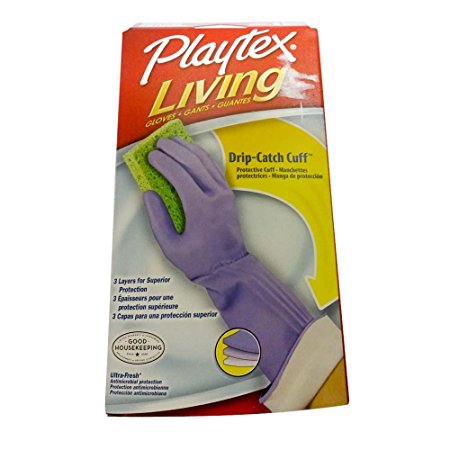 Playtex Living Drip-Catch Cuff Gloves, Medium 1 Pair (Pack of 6)