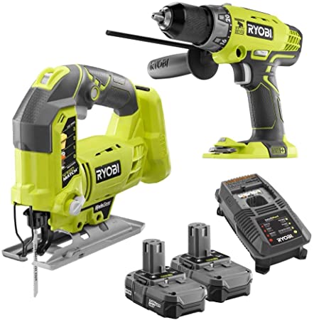 Ryobi P1801 Lithium Ion Hammer Drill and Orbital Jig Saw Combo Kit NIB