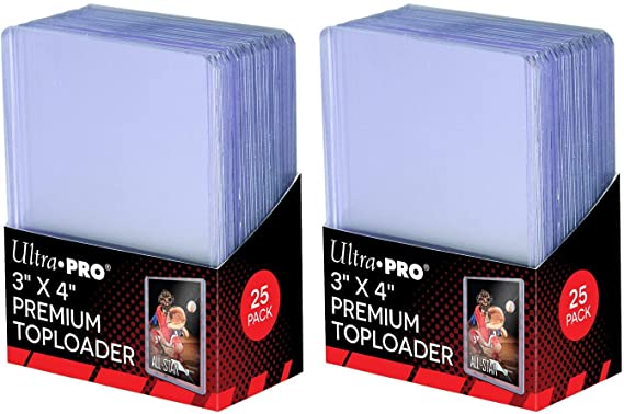 Ultra Pro 3" x 4" Super Clear Premium Toploader Card Protector | 25-Count per Pack | 2-Packs