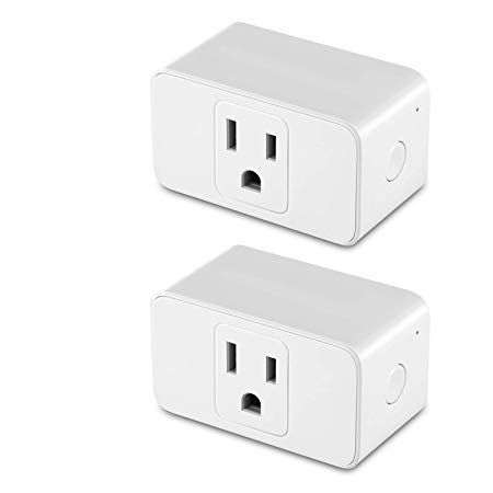 Wifi Smart Plug Mini Outlet Socket, Works with Alexa Echo and Google Assistant, No Hub Required, ETL listed, (2 Pack)