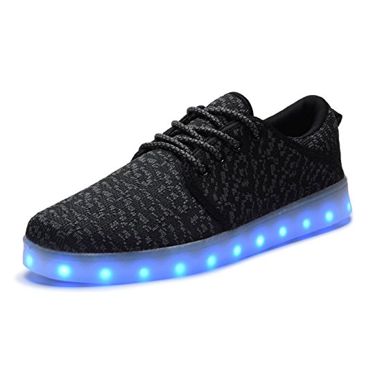 COODO Men Women Kids LED Shoes 7-Color-Lights USB Charging Light up Sneakers CD2001