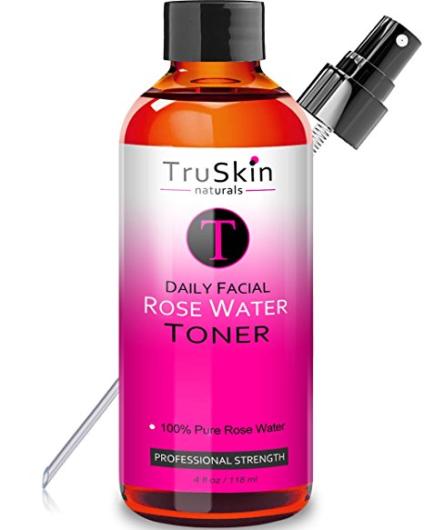 Rose Water Facial Toner Spray - 100% Natural Astringent Face Mist without Alcohol - No artificial fragrance, added chemicals or preservatives (4oz)