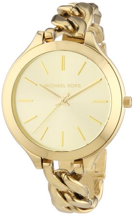 Michael Kors Slim Runway Champagne Dial Gold-tone Ladies Watch MK3222