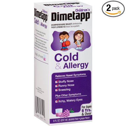 Dimetapp Children's Cold & Allergy Antihistamine & Decongestant, Grape Flavor, 8 fl. oz. (Pack of 2)