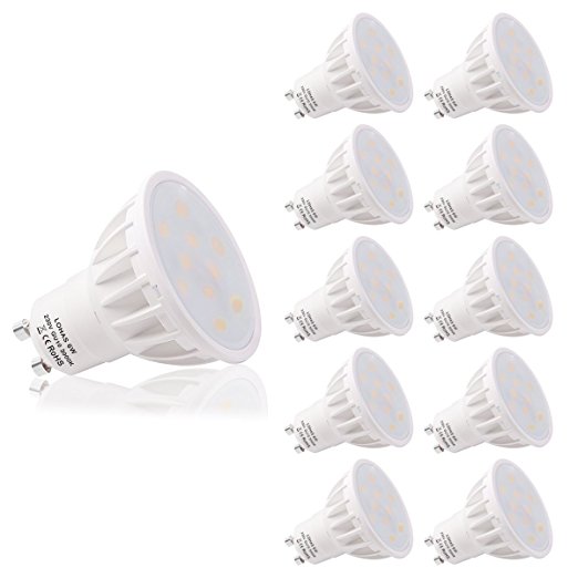 LOHAS® GU10 6Watt LED Beautiful 3000K Warm White Colour 50Watt Replacement For Halogen Bulb With New Chip Technology With 1 Year Warranty,Pack of 10 Units,Non Dimmable
