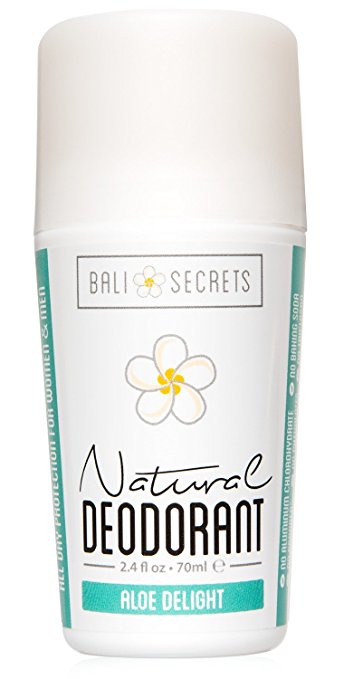 Bali Secrets Natural Deodorant – Organic & Vegan – For Women & Men – All Day Fresh – Strong & Reliable Protection – 2.4 fl.oz/70ml [Scent: Aloe Delight]