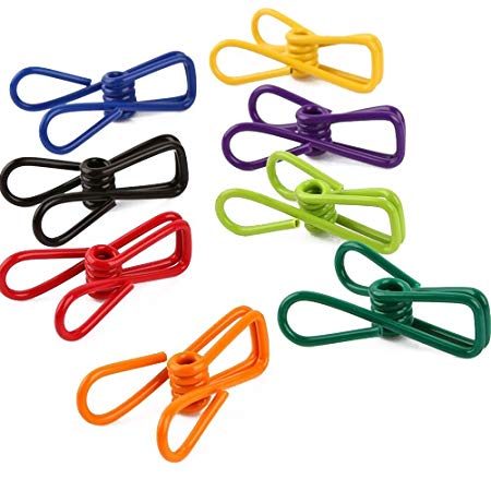 An store 30Pcs Multi-Purpose Clothesline Utility Clips Holder, Steel Wire Clips, Mixed Colors