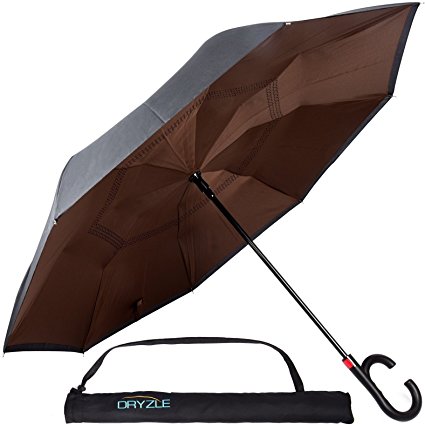 Reverse Inverted Auto Open Umbrella - Upside Down Windproof Umbrellas for Women and Men (15 Designs)