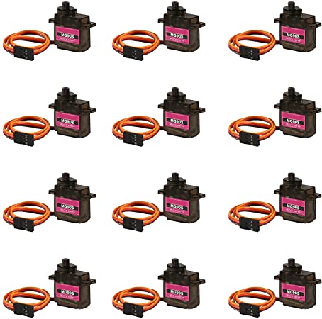 12PCS MG90S Servo Micro 180° 9G Servo Motor Metal Geared Micro Servo Motor 9G Smart Robot Compatible with Ardu ino Raspberry Pi Project Car Helicopter Airplane Boat (Control Angle 180)