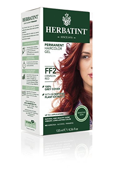 Herbatint Permanent Herbal Haircolor Gel, FF2 Crimson Red, 4.56 Ounce