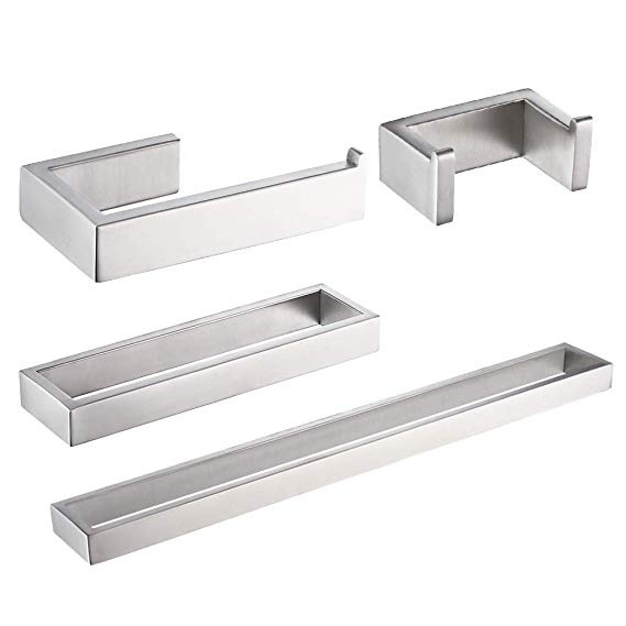 Kes 4-Piece Bathroom Accessory Set RUSTPROOF Wall Mount Polished SUS 304 Stainless Steel, LA2300-42