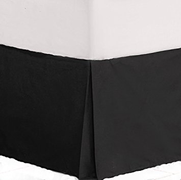 Divatex Home Fashions 200-Thread Count Twin Bed Skirt/Dust Ruffles, Black