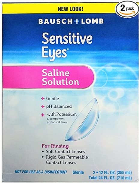 Bausch & Lomb Sensitive Eyes Plus Saline Solution, 24 Fl. Oz (Pack of 2)