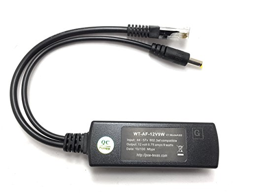 802.3af 10/100/Gigabit Poe Splitter with 12 Volts output. Power Over Ethernet for Non-poe Devices like IP Cameras to 328 Ft for PoE Switches (10/100 12 volt 9 watt)