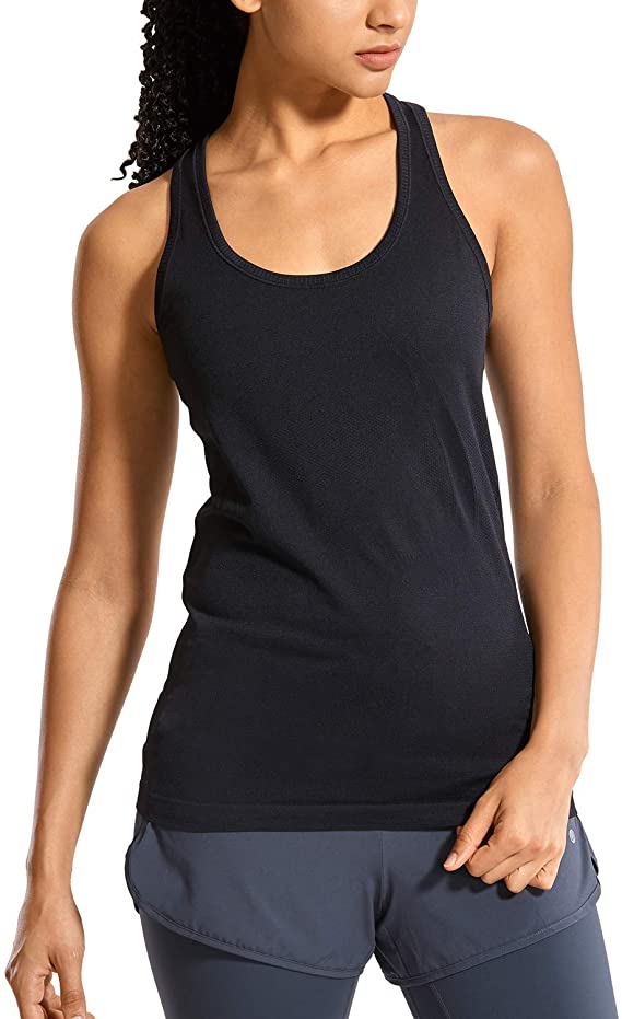 CRZ YOGA Seamless Workout Tank Tops for Women Racerback Athletic Tank Tops