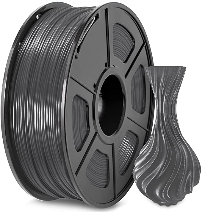 PETG 3D Printer Filament, 1.75mm PETG Filament Grey, Dimensional Accuracy  /- 0.02 mm, Fit FDM 3D Printer, PETG Grey 1 KG Spool