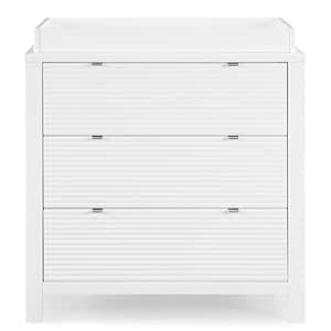 Delta Children Cassie 3 Drawer Dresser with Changing Top and Interlocking Drawers, Bianca White