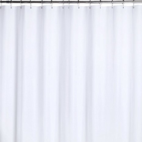 Tailbox Mildew Resistant PEVA Shower Curtain Liner - Waterproof, Water-Repellent, Antibacterial & Washable 72 x 72 inch (White)
