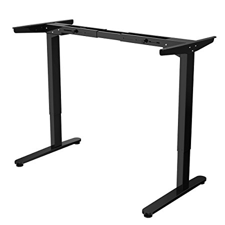 FlexiSpot E2B Height Adjustable Electric Standing Desk Frame Only , Solid Steel Stand Up Desk with Automatic Memory Smart Keypad (Black)