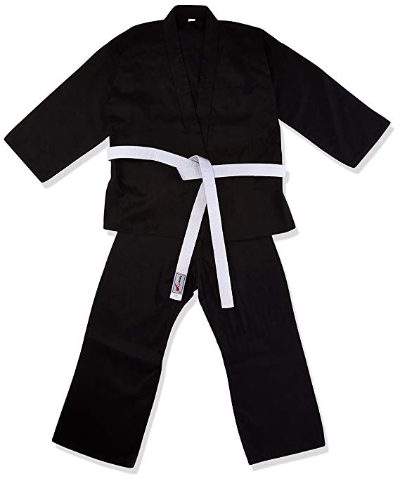 TurnerMAX Karate Suit Martial Arts Cotton Tae Kwon Do Uniform Kids Jiu Jitsu Gi Judo Kids Adult Clothing Black 110