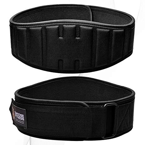 DMoose Fitness Weightlifting Belt for Men and Women, Workout and Exercise Support for Lower Back, Deadlifts and Squats, Posture Corrector for Powerlifting, Bodybuilding