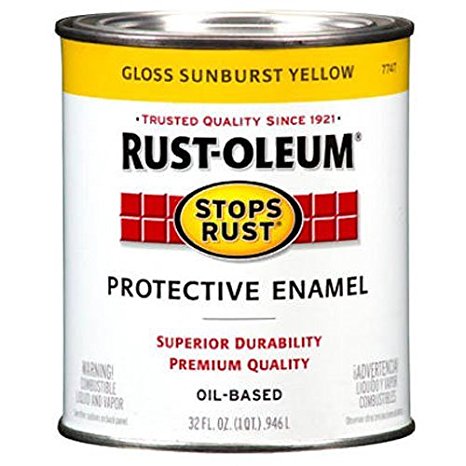 Rust-Oleum 7747502 Protective Enamel Paint Stops Rust, 32-Ounce, Sunburst Yellow