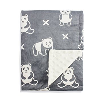 Boritar Baby Blanket Super Soft Minky With Double Layer Dotted Backing, Cute Panda Printed 30"x40"