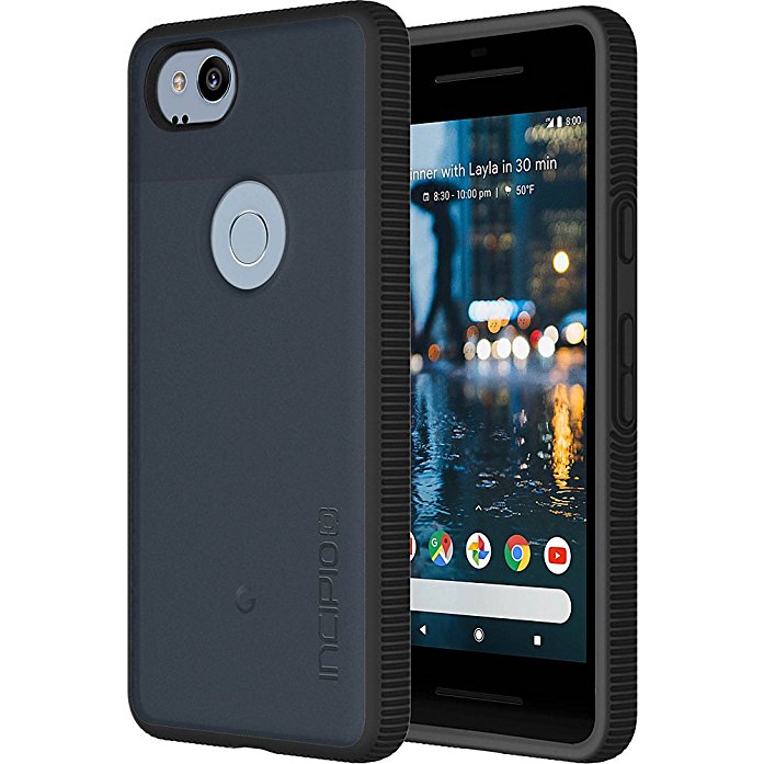Incipio Octane Case for from Google Google Pixel 2 Case (Black) [Extremely Robust. Textured Bumper | Transparent | Hybrid] Certified – GG Oil Pipe with Black
