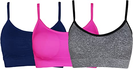 SHEKINI Women Low Impact Sport Bra Wirefree Seamless Padded Yoga Bra for Workout Gym Activewear Sleep 3 Pack