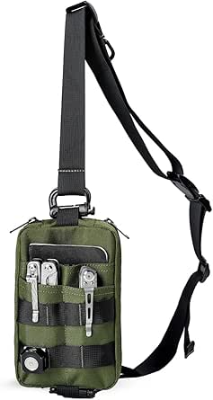 VIPERADE CHS2 Small EDC Sling Bag, Tactical Fanny Pack for Men, Molle Pouch Crossbody Backpack with Adjustable Shoulder Strap, Utility Chest Pouch Bag for Hiking/Traveling/Bush-Craft