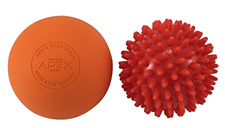 Apex Sports Spiky Massage and Lacrosse Ball Set- Trigger Point Massagers for Deep Tissue Therapy