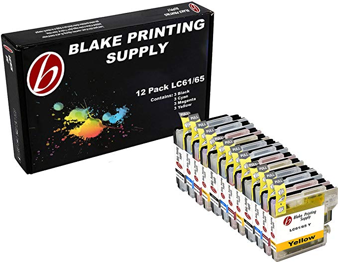 12 Pack Blake Printing Supply LC65 Ink Cartridges Brother MFC-5890CN MFC-5895CW MFC-6490CW MFC-6890CDW MFC-6890DW