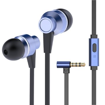 Besiva In-Ear Earbuds High Resolution Heavy Bass with Mic Nosie-Isolating for Smartphones,Tablets and Computers,Violet Blue