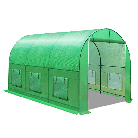 BenefitUSA Multiple Size Large Greenhouse Walk in Outdoor Plant Gardening Hot Greenhouse (12'x7'x7')