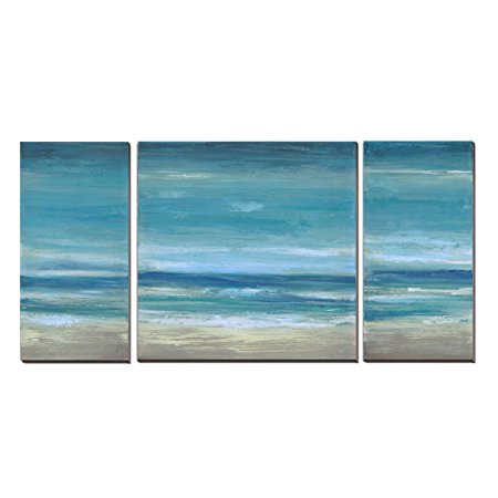 cubism-3 Panels Seascape Ocean Canvas Prints Landscape Pictures Paintings Canvas Wall Art Sea Beach Pictures Artwork for Home Decor,Stretched- Ready to hang!