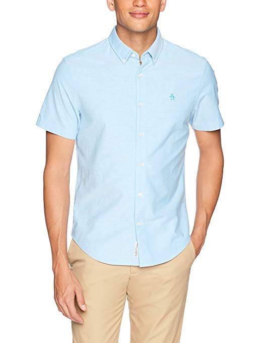 Original Penguin Men's Short Sleeve Core Oxford with Stretch