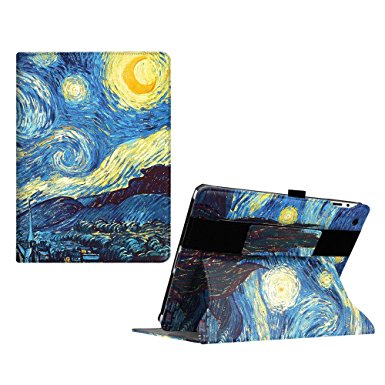 Fintie iPad 2/3/4 Case [Corner Protection] - [Multi-Angle Viewing, Headrest Mount] Stand Cover W / Elastic Hand Strap, Auto Sleep / Wake for Apple iPad 4 Retina Display / iPad 3 / iPad 2, Starry Night