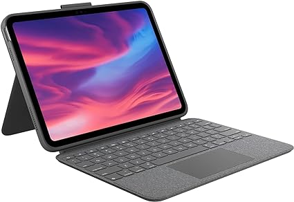 Logitech Combo Touch Detachable 10th Gen iPad Keyboard Case with Large Precision Trackpad, Full-Size Backlit Keyboard, and Smart Connector Technology with Kickstand - Oxford Gray (Renewed)