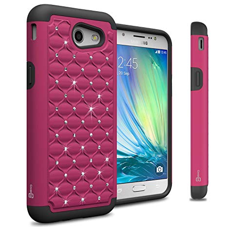 Galaxy Express Prime 2 Case, Galaxy Sol 2 Case, Galaxy J3 Eclipse Case, Galaxy J3 Luna Pro Case, Galaxy J3 Mission Case, CoverON Aurora Series Bling Diamond Hybrid Protective Case -Pink