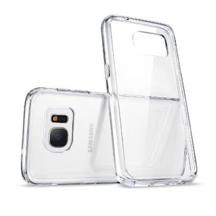 Galaxy S7 Case, Huffii [All Sides Cushion] Shock Absorbing Scratch Resistant Transparent Case Clear Hard Back Panel   TPU Bumper for Samsung Galaxy S7 (Clear)