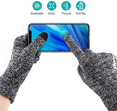 BYMORE Winter Gloves for Woman and Men Touch Screen Elastic Knit Gloves Anti-Slip