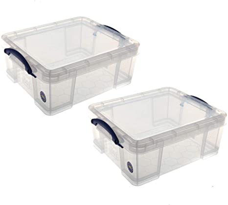 Really Useful Storage Box 18 Litre Pack of 2 - Color: Clear
