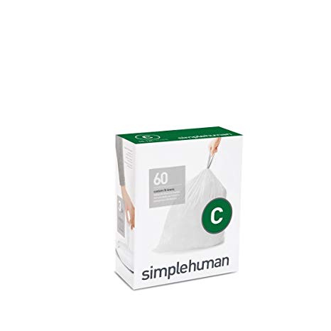 simplehuman Code C Custom Fit Bin Liners - 10-12 L, Pack of 60