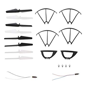 Holy Stone HS110W,HS200W RC Drone Quadcopter Spare Parts Crash Pack (2 Spare Blades Sets  4 Propeller Guard  2 Landing Gear   2 Replacement Motors)