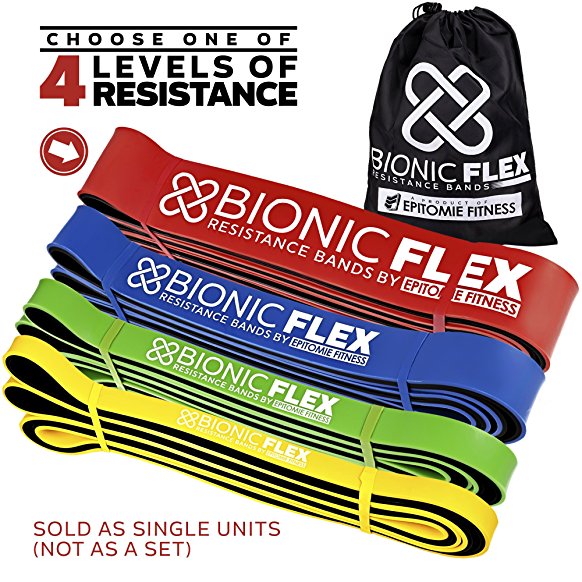 Bionic Flex Resistance Band – Ultra Durable Resistance Bands for Pull Ups, Strength Training Exercise, Physical Therapy, Powerlifting, Stretching by Epitomie Fitness