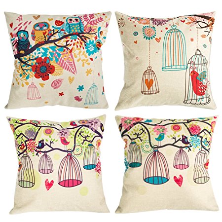Throw Pillow Covers Decorative Pillowcases 18x18inch (4 pieces set) Pillow Cases Home Car Decorative (Fly Free)