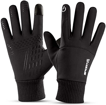 Cycling Gloves, Winter Running Gloves Windproof Water Repellent Mountain Bike Gloves, Touch Screen Thermal Gloves for Men Women Driving Biking Hiking Sports Gloves